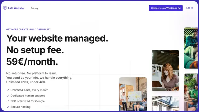 Capture du site web de Late Website