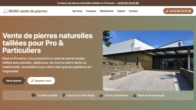 Capture du site web de BMAV — Pierre de Provence